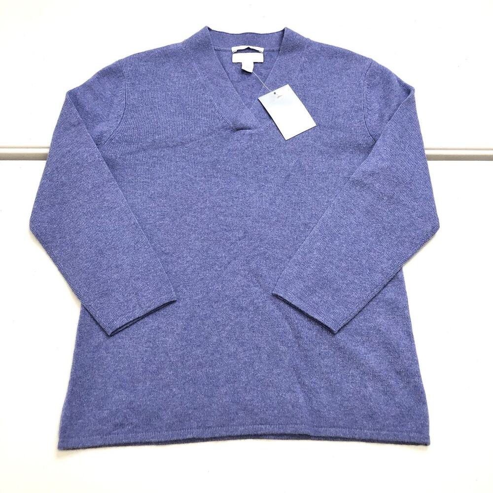 Charter Club Women’s 2-PLY 100% Cashmere Sweater Size Small V-neck Purple